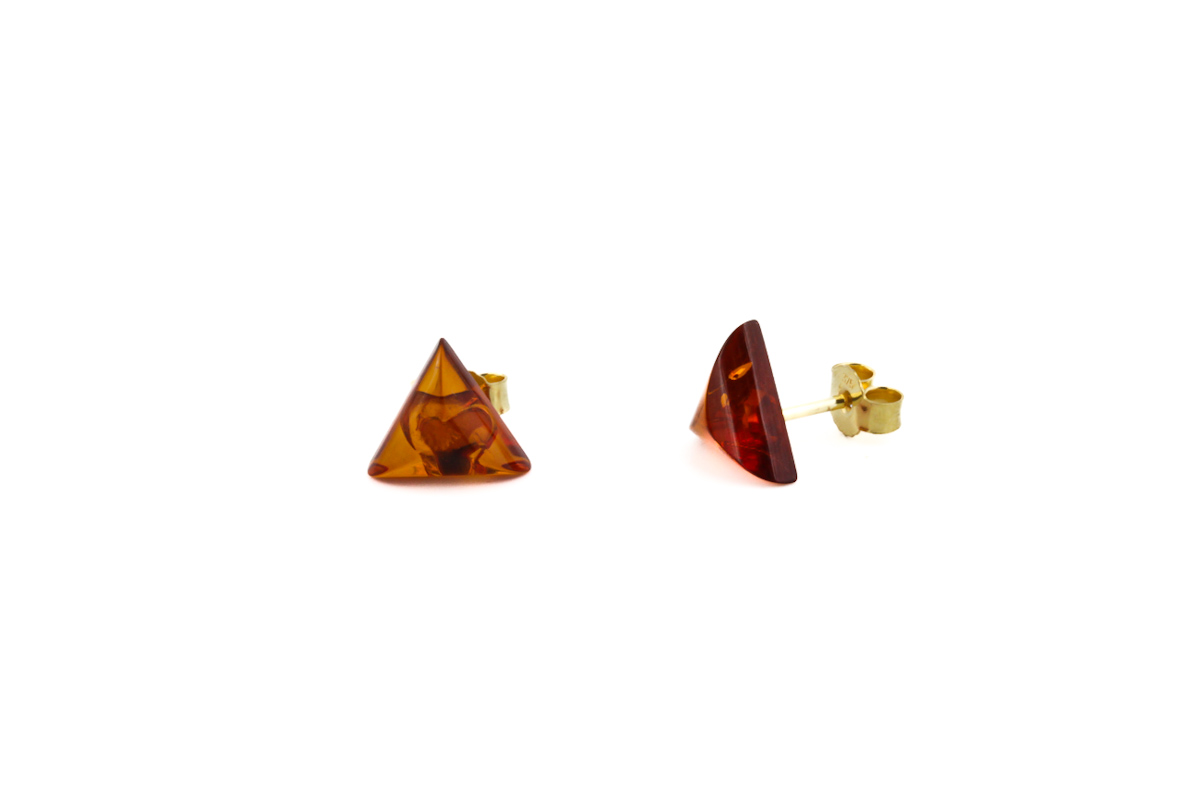 Ohrringe „Pyramide“ Cognac